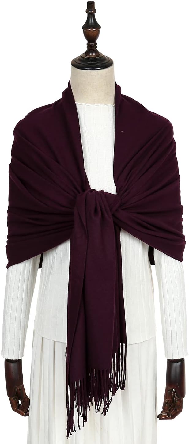 Women's Fringe Shawl Wrap Pashmina Scarf for Wedding Evening