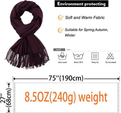 Women's Fringe Shawl Wrap Pashmina Scarf for Wedding Evening