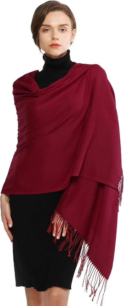 Women's Fringe Shawl Wrap Pashmina Scarf for Wedding Evening
