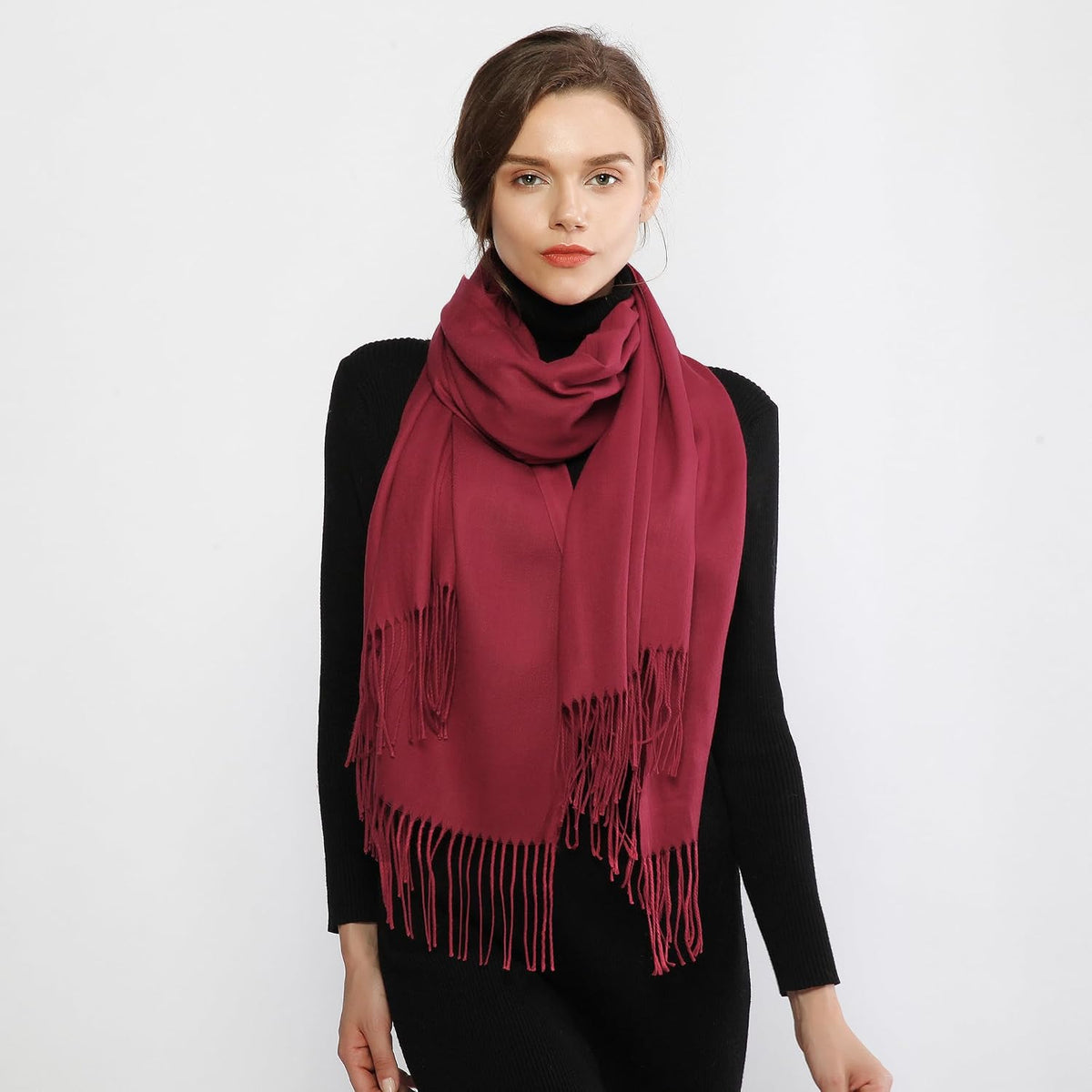 Women's Fringe Shawl Wrap Pashmina Scarf for Wedding Evening