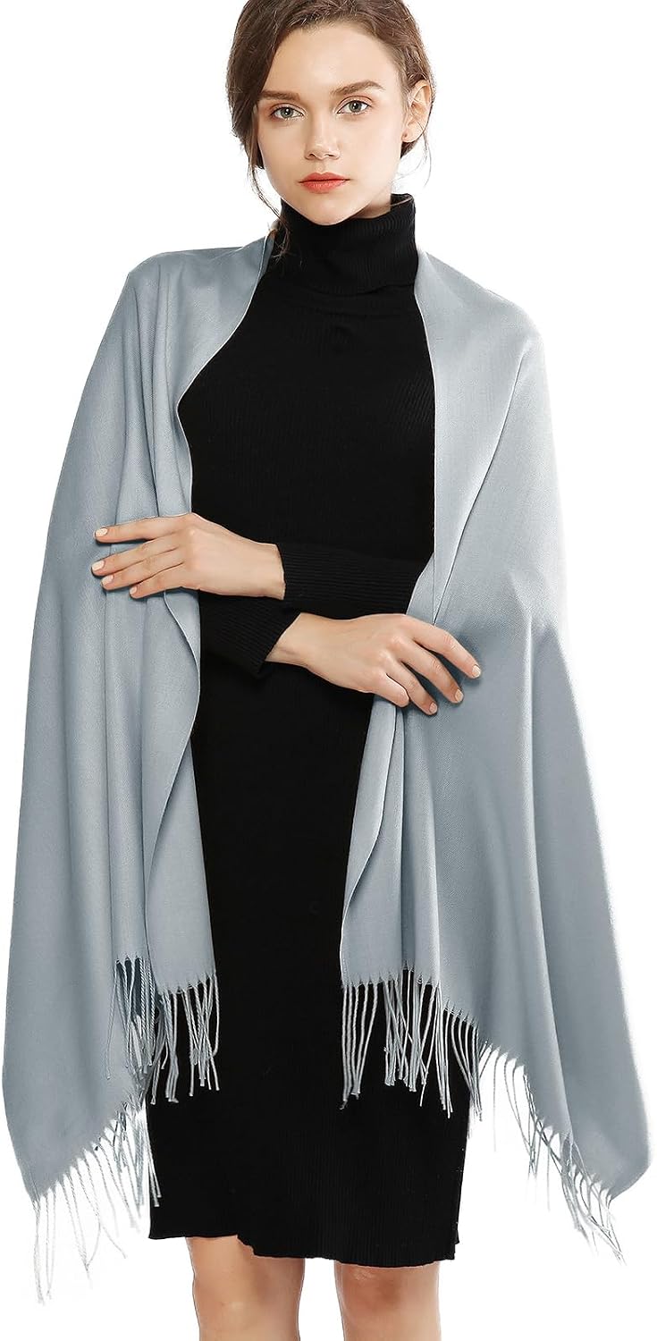 Women's Fringe Shawl Wrap Pashmina Scarf for Wedding Evening