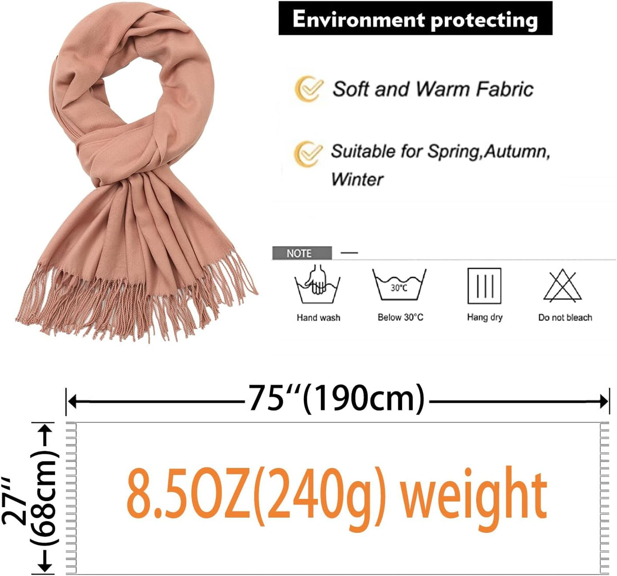 Women's Fringe Shawl Wrap Pashmina Scarf for Wedding Evening