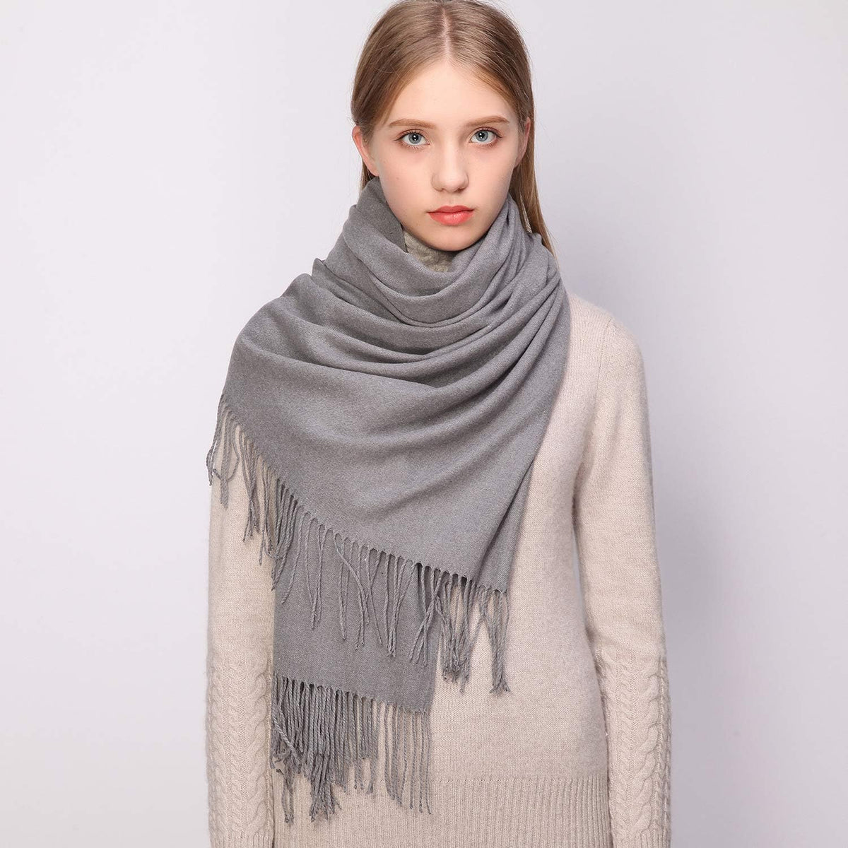 Women's Fringe Shawl Wrap Pashmina Scarf for Wedding Evening