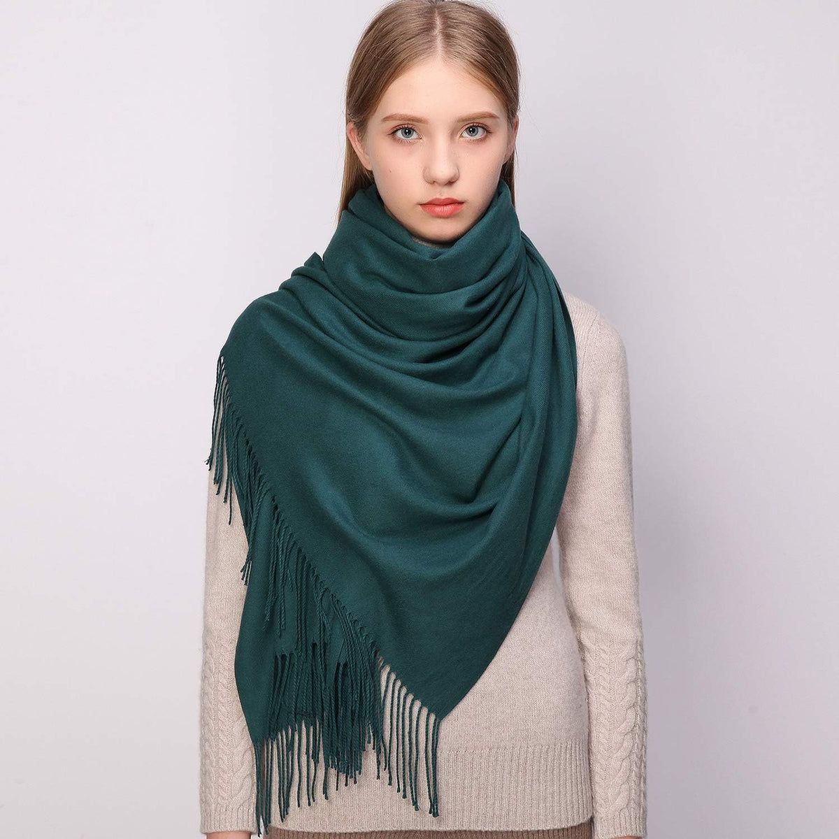 Women's Fringe Shawl Wrap Pashmina Scarf for Wedding Evening