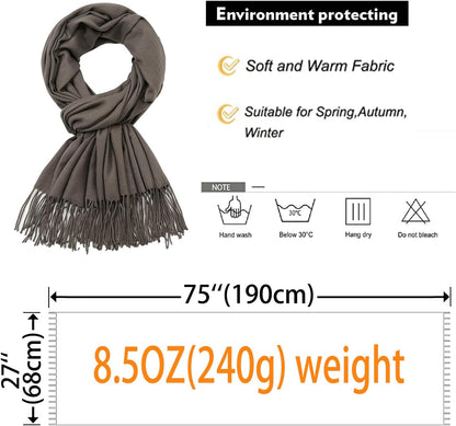 Women's Fringe Shawl Wrap Pashmina Scarf for Wedding Evening
