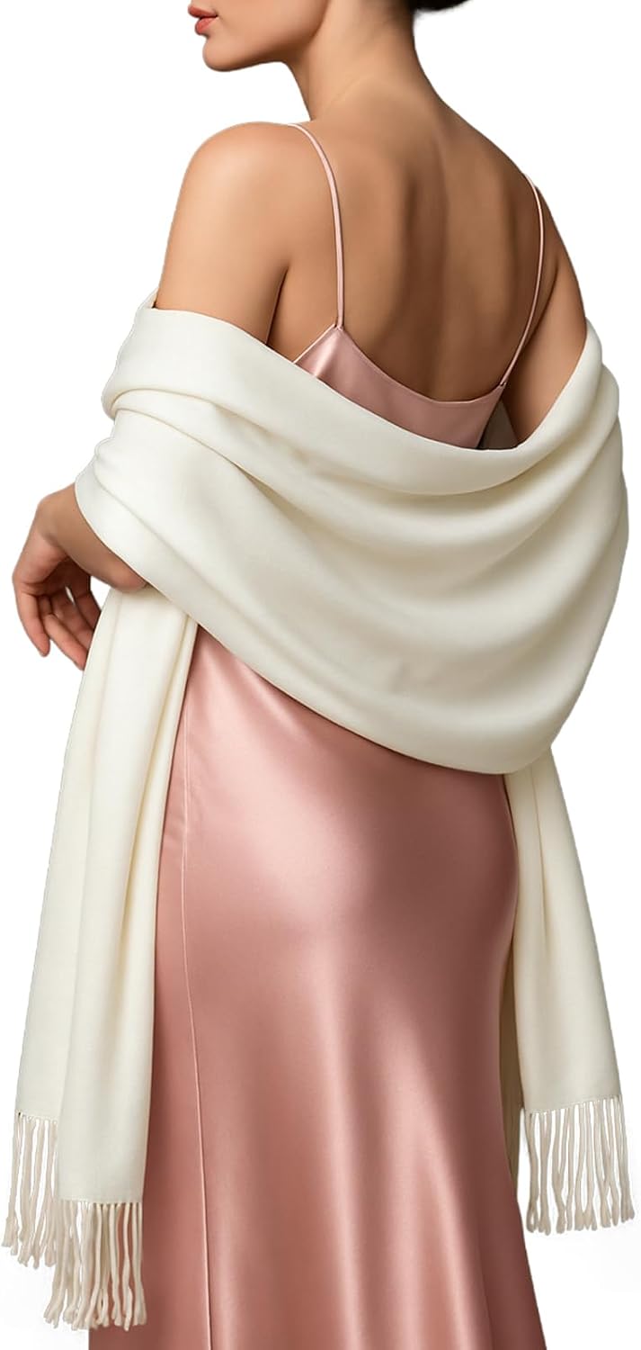 Women's Fringe Shawl Wrap Pashmina Scarf for Wedding Evening