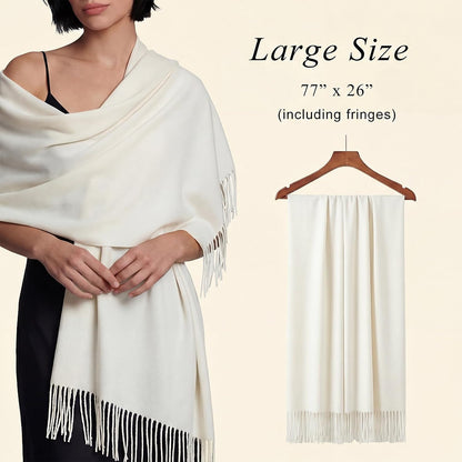 Women's Fringe Shawl Wrap Pashmina Scarf for Wedding Evening