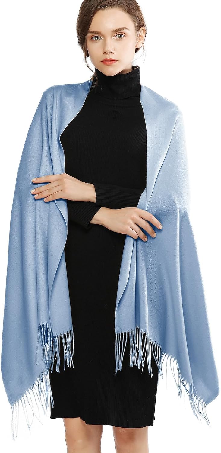 Women's Fringe Shawl Wrap Pashmina Scarf for Wedding Evening