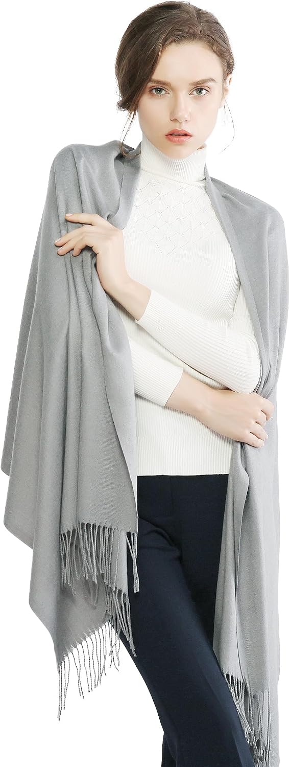 Women's Fringe Shawl Wrap Pashmina Scarf for Wedding Evening