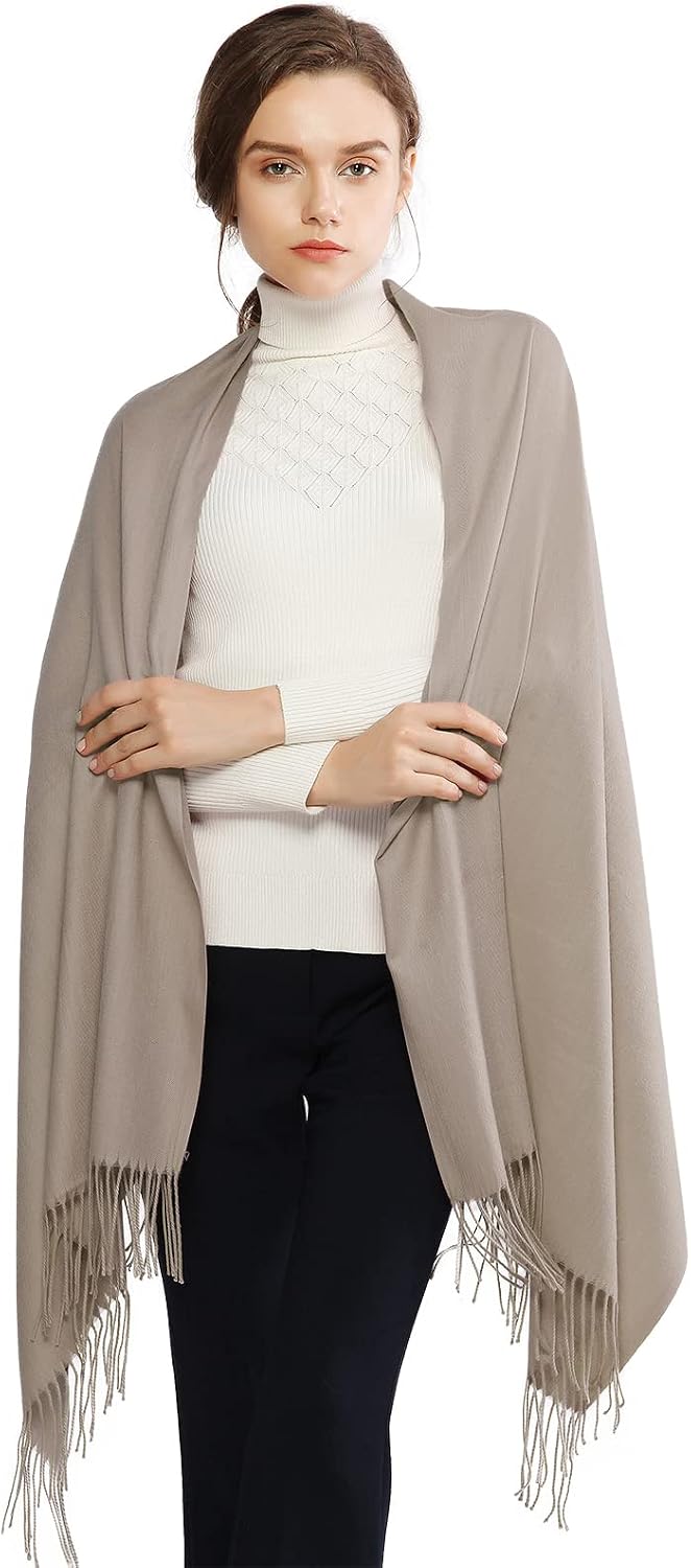 Women's Fringe Shawl Wrap Pashmina Scarf for Wedding Evening