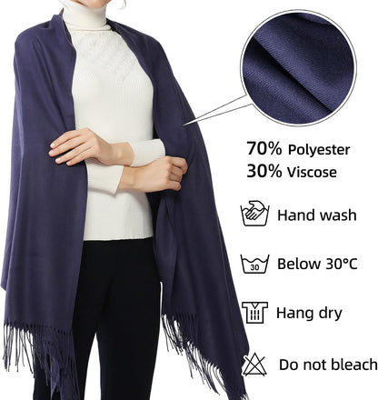 Women's Fringe Shawl Wrap Pashmina Scarf for Wedding Evening