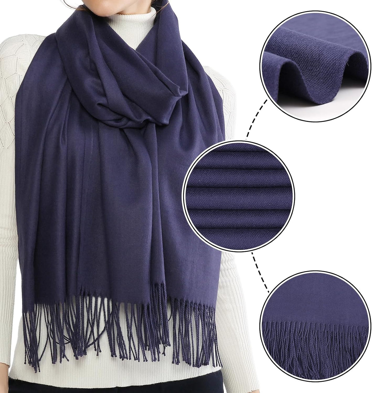 Women's Fringe Shawl Wrap Pashmina Scarf for Wedding Evening