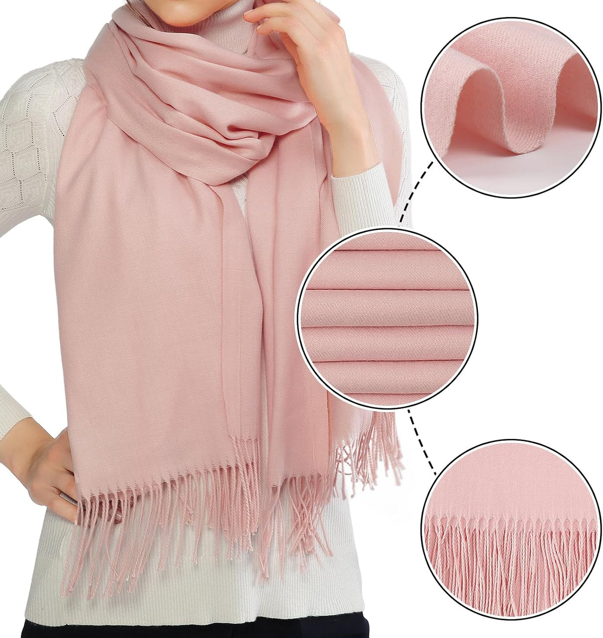 Women's Fringe Shawl Wrap Pashmina Scarf for Wedding Evening