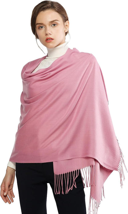 Women's Fringe Shawl Wrap Pashmina Scarf for Wedding Evening
