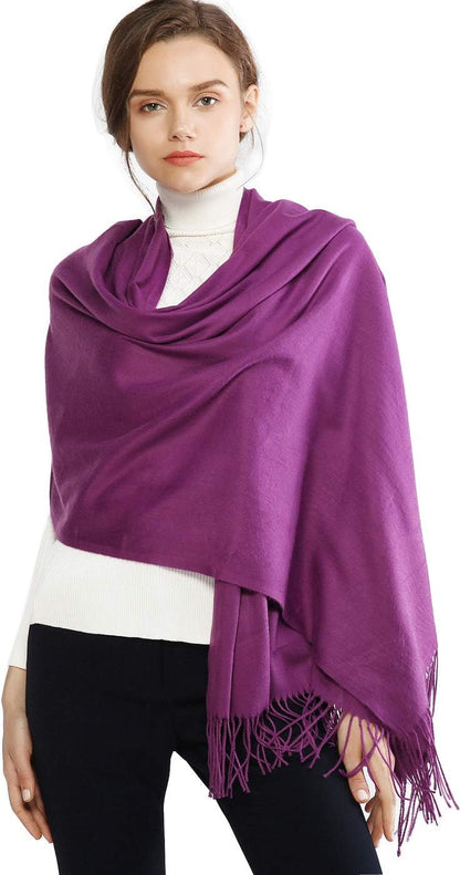Women's Fringe Shawl Wrap Pashmina Scarf for Wedding Evening