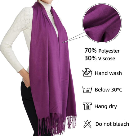 Women's Fringe Shawl Wrap Pashmina Scarf for Wedding Evening