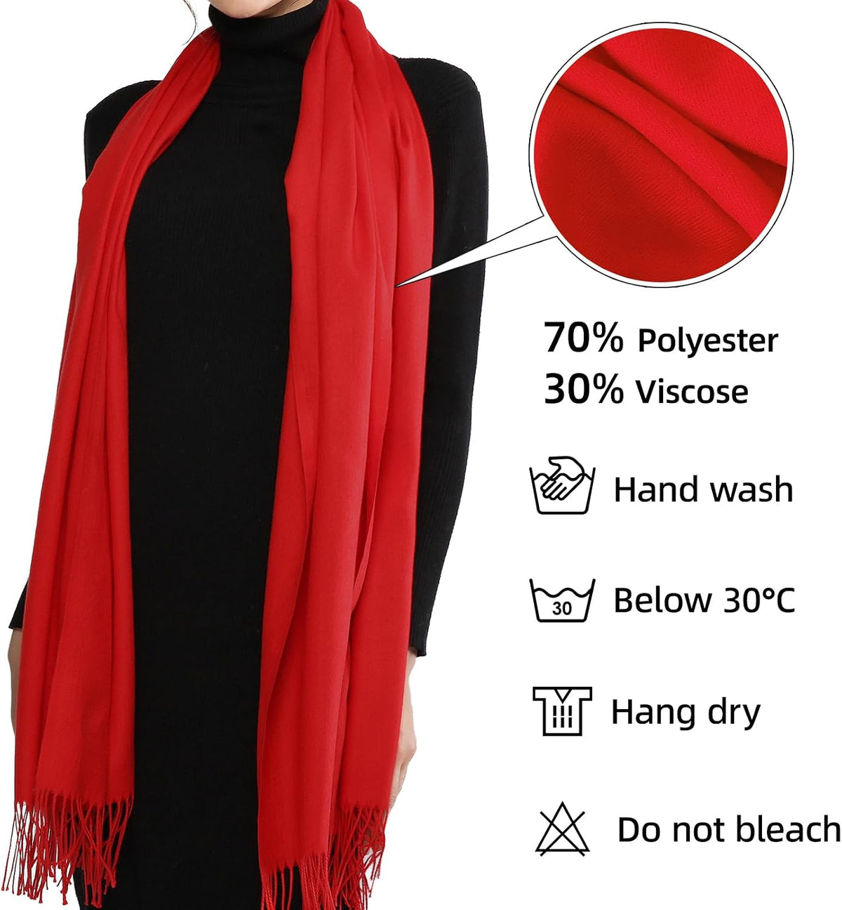 Women's Fringe Shawl Wrap Pashmina Scarf for Wedding Evening