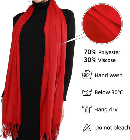 Women's Fringe Shawl Wrap Pashmina Scarf for Wedding Evening