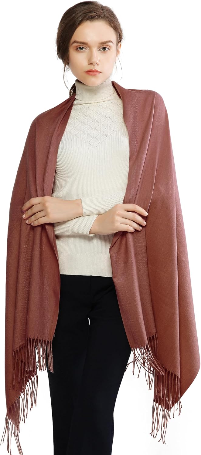 Women's Fringe Shawl Wrap Pashmina Scarf for Wedding Evening