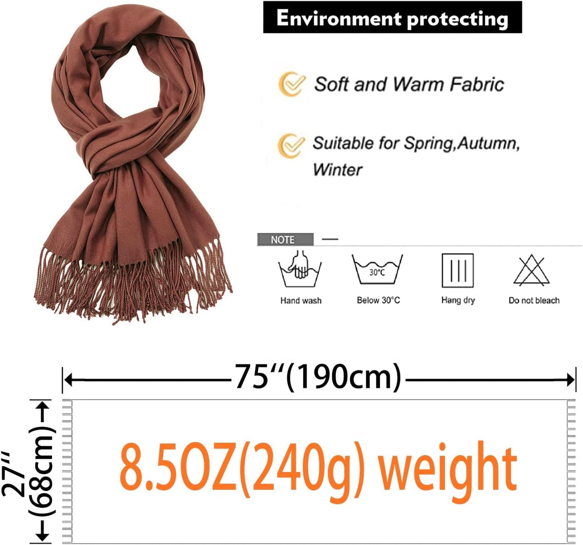 Women's Fringe Shawl Wrap Pashmina Scarf for Wedding Evening