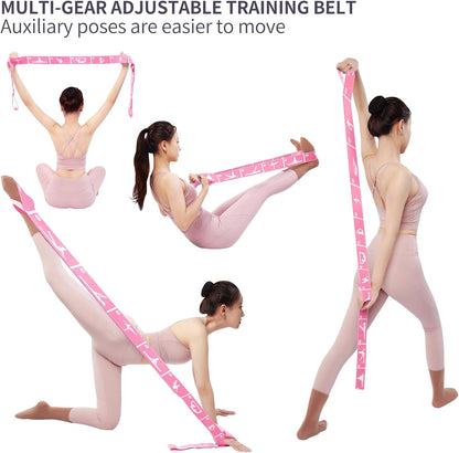 Yoga Blocks 2 Pack with Elastic Stretch Band & Bag – High Density Foam Yoga Blocks for Stability, Deep Stretching & Balance, 12-Loop Resistance Strap for Yoga, Pilates, Dance & Flexibility Training