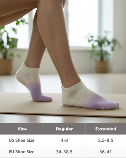 Women's Ombré Pilates Grip Socks, Non-Slip Yoga & Barre Socks