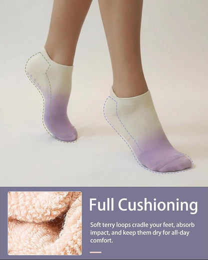 Women's Ombré Pilates Grip Socks, Non-Slip Yoga & Barre Socks