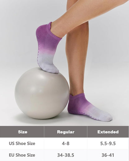 Women's Ombré Pilates Grip Socks, Non-Slip Yoga & Barre Socks
