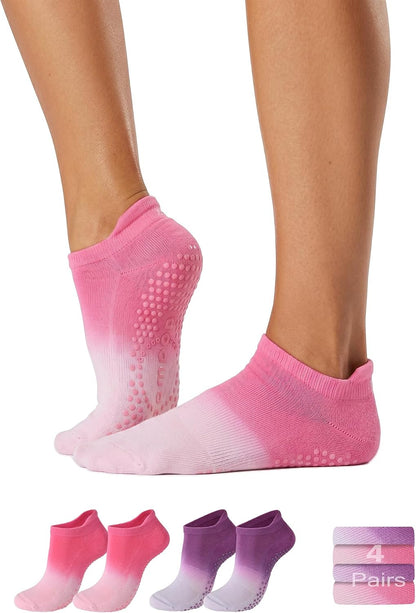 Women's Ombré Pilates Grip Socks, Non-Slip Yoga & Barre Socks