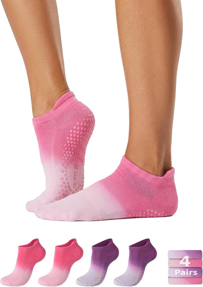 Women's Ombré Pilates Grip Socks, Non-Slip Yoga & Barre Socks