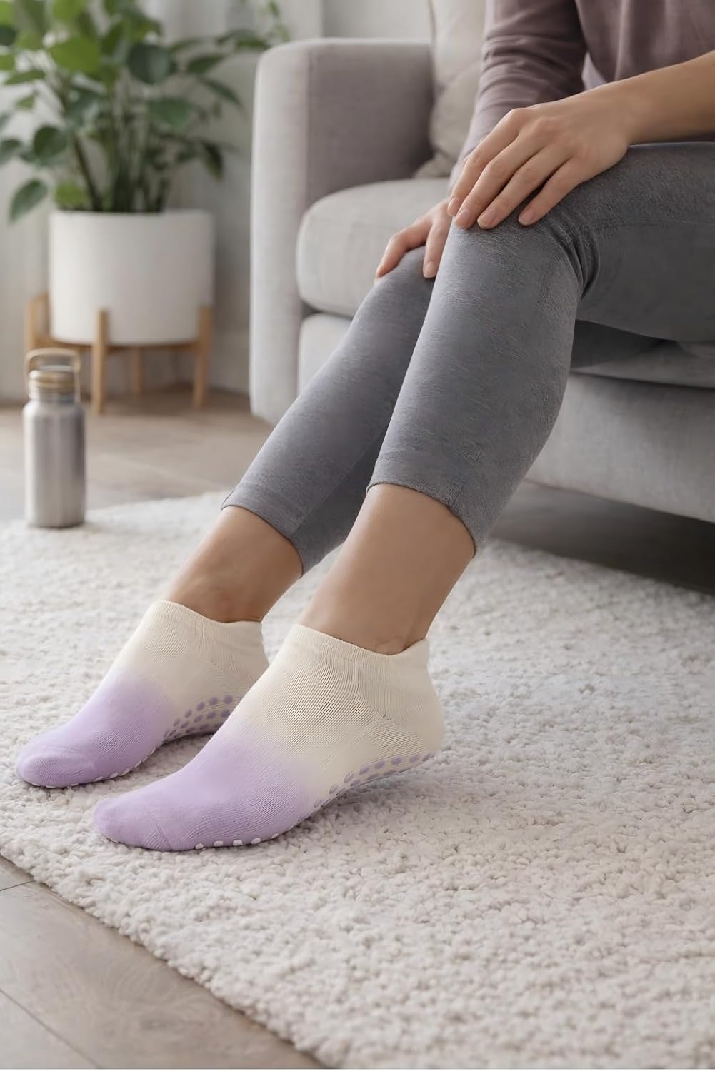 Women's Ombré Pilates Grip Socks, Non-Slip Yoga & Barre Socks