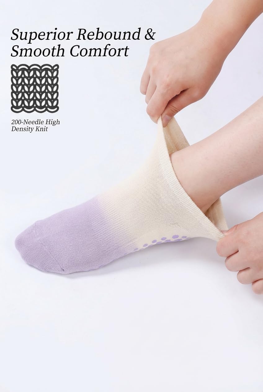 Women's Ombré Pilates Grip Socks, Non-Slip Yoga & Barre Socks