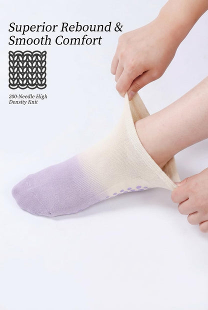 Women's Ombré Pilates Grip Socks, Non-Slip Yoga & Barre Socks
