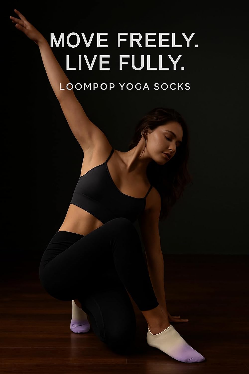 Women's Ombré Pilates Grip Socks, Non-Slip Yoga & Barre Socks