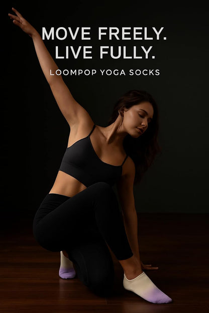 Women's Ombré Pilates Grip Socks, Non-Slip Yoga & Barre Socks