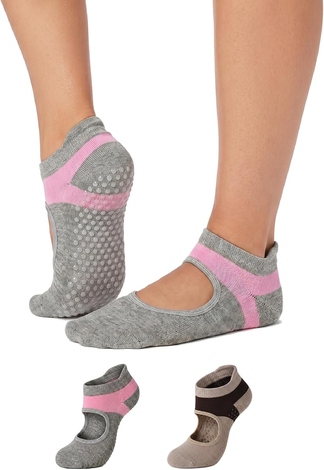 Women's Ombré Pilates Grip Socks, Non-Slip Yoga & Barre Socks