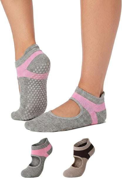 Women's Ombré Pilates Grip Socks, Non-Slip Yoga & Barre Socks