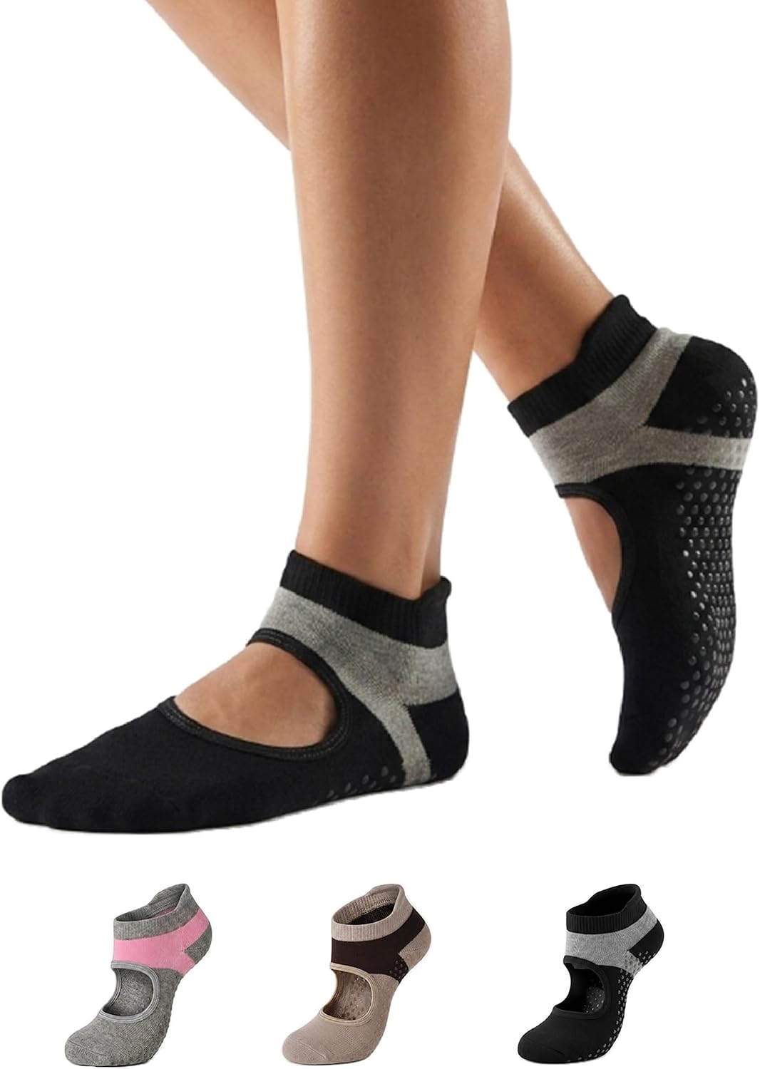 Women's Ombré Pilates Grip Socks, Non-Slip Yoga & Barre Socks