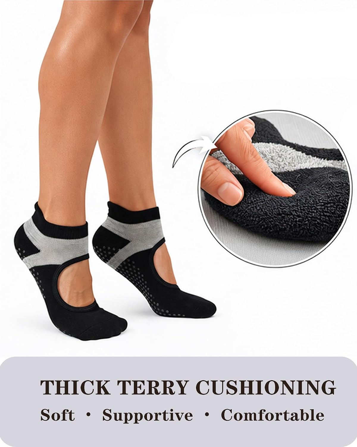 Women's Ombré Pilates Grip Socks, Non-Slip Yoga & Barre Socks