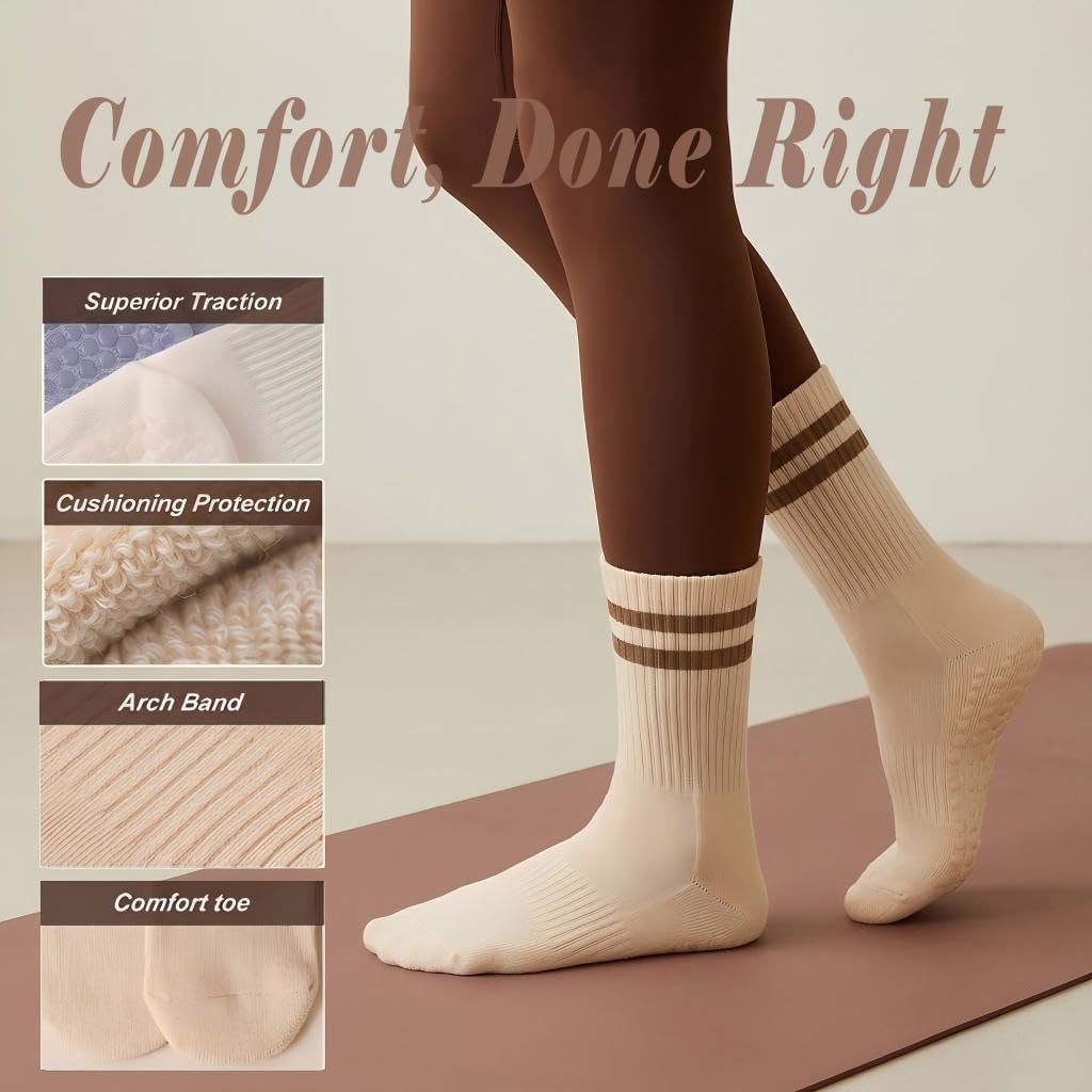 Women's Ombré Pilates Grip Socks, Non-Slip Yoga & Barre Socks