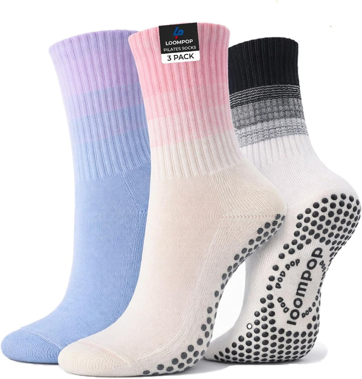 Women's Ombré Pilates Grip Socks, Non-Slip Yoga & Barre Socks