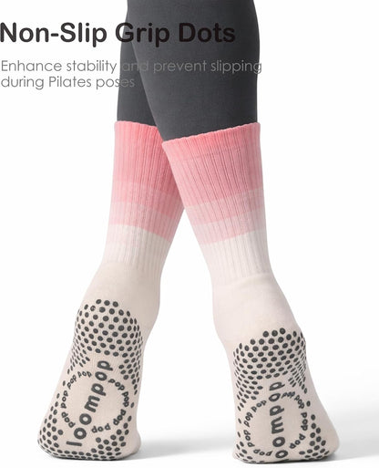 Women's Ombré Pilates Grip Socks, Non-Slip Yoga & Barre Socks
