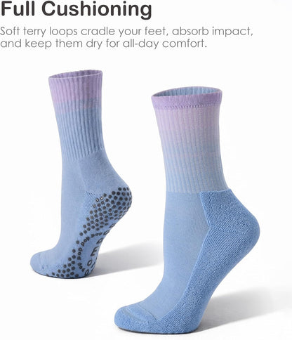 Women's Ombré Pilates Grip Socks, Non-Slip Yoga & Barre Socks