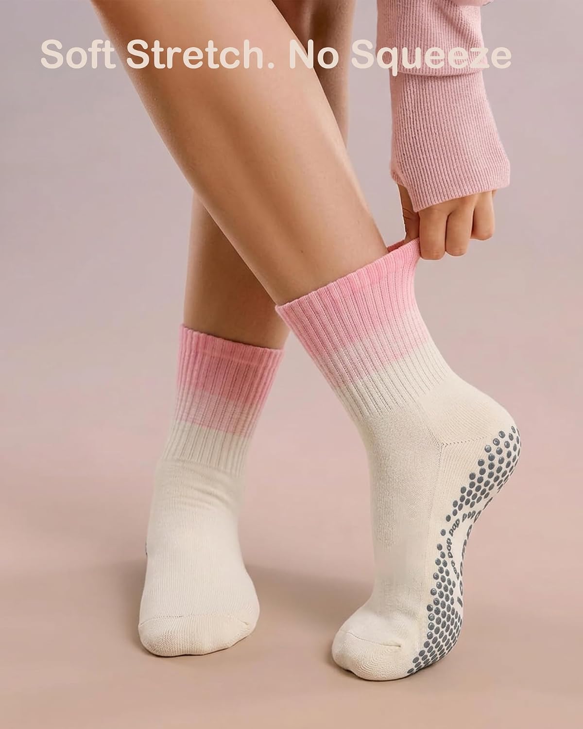 Women's Ombré Pilates Grip Socks, Non-Slip Yoga & Barre Socks