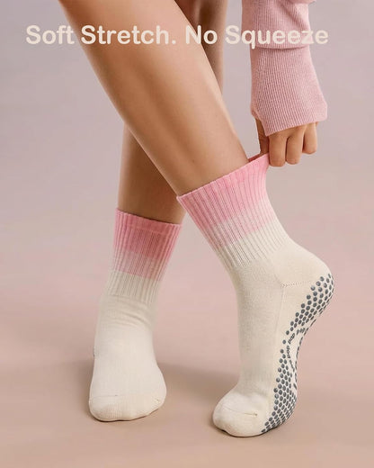 Women's Ombré Pilates Grip Socks, Non-Slip Yoga & Barre Socks
