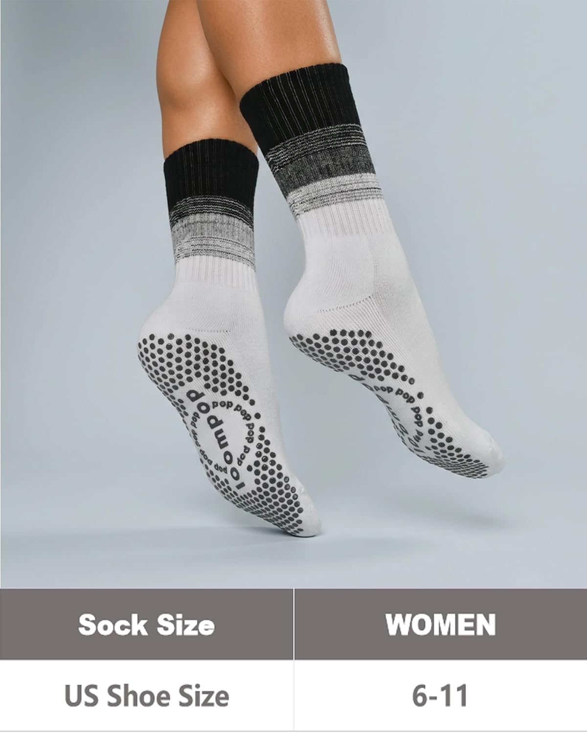 Women's Ombré Pilates Grip Socks, Non-Slip Yoga & Barre Socks