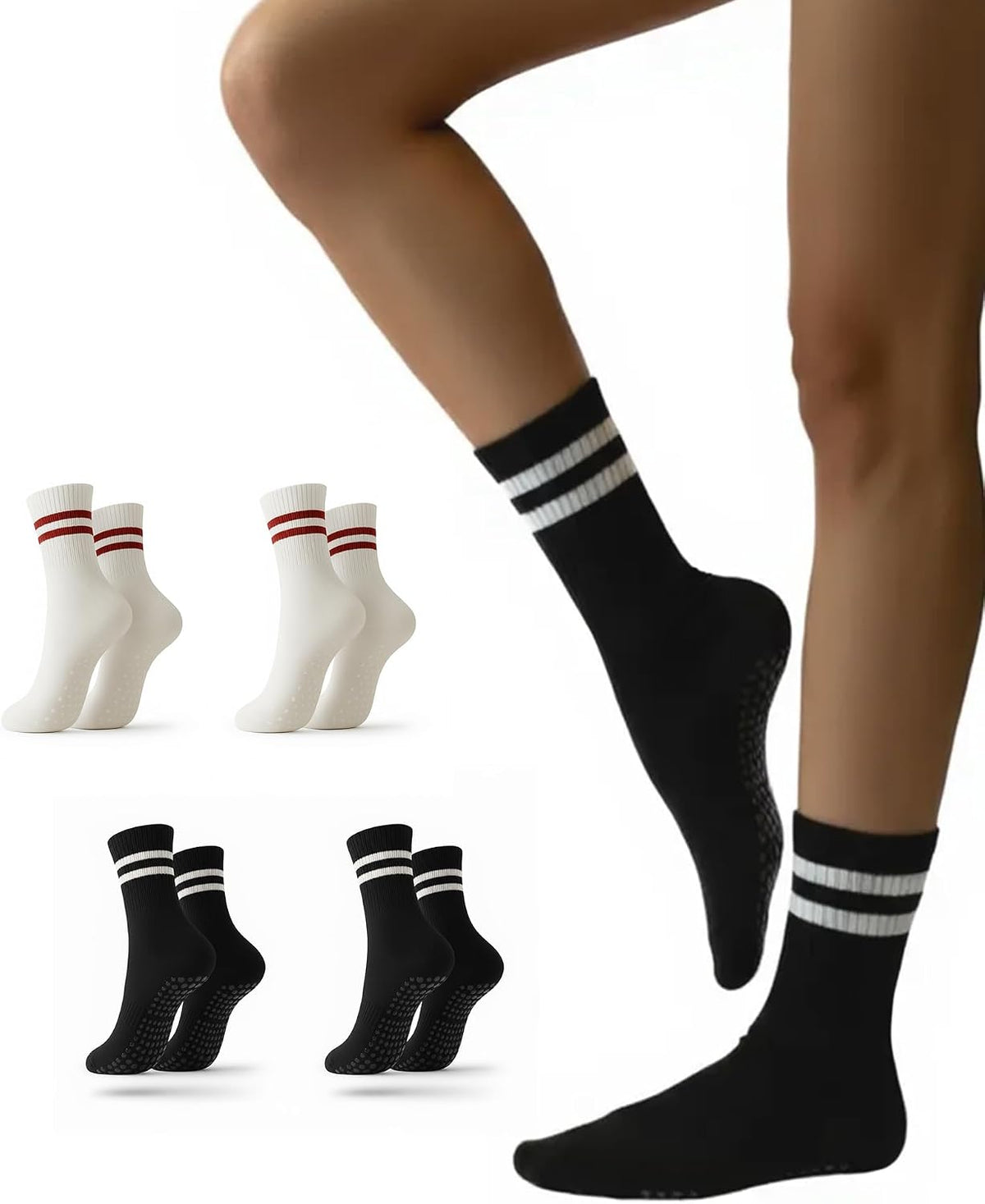 Women's Ombré Pilates Grip Socks, Non-Slip Yoga & Barre Socks
