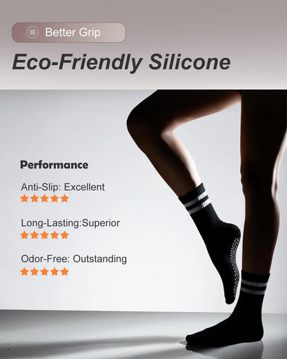 Women's Ombré Pilates Grip Socks, Non-Slip Yoga & Barre Socks