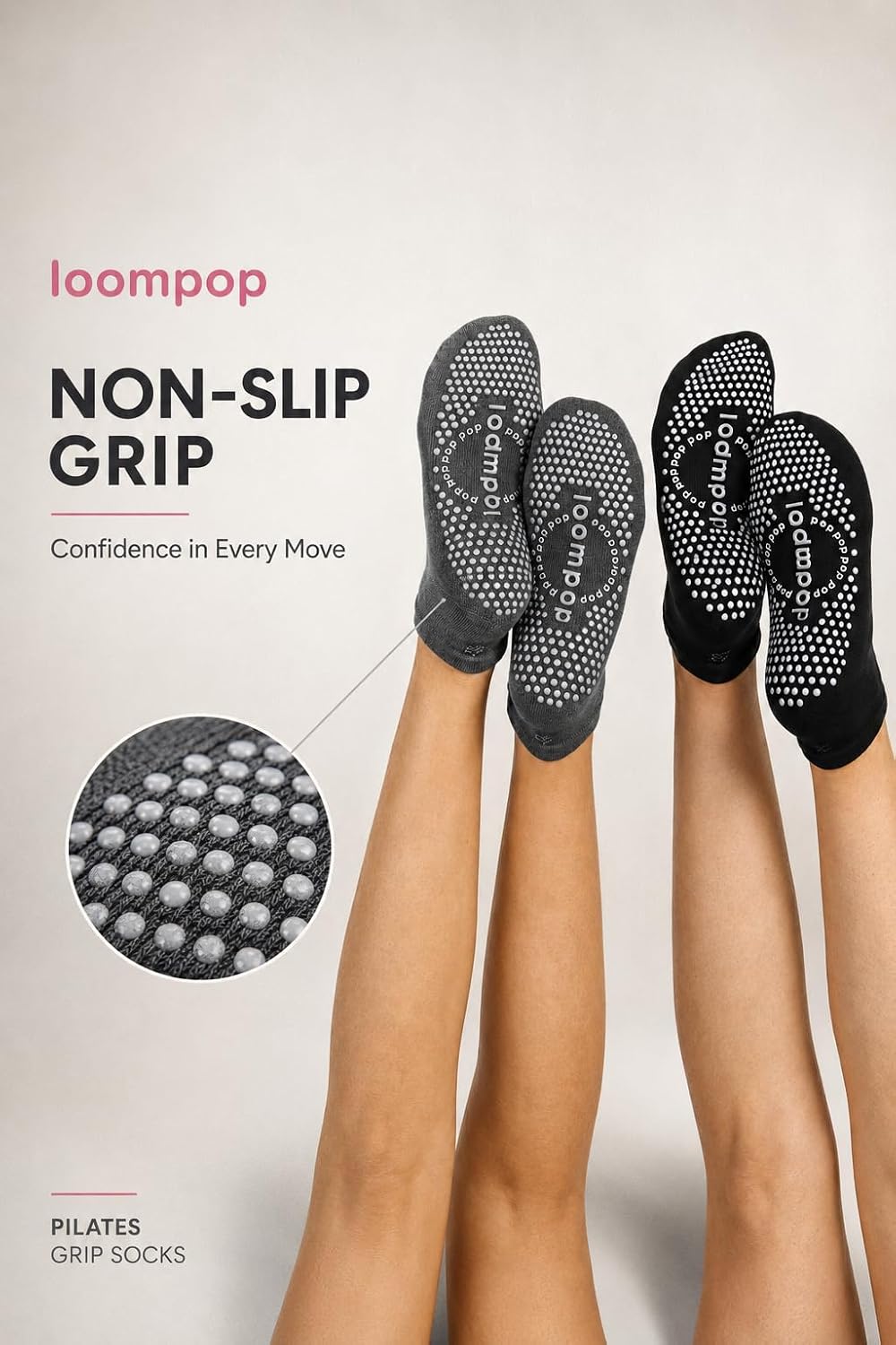 Women's Ombré Pilates Grip Socks, Non-Slip Yoga & Barre Socks