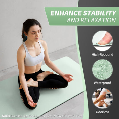 Yoga Mat for Women Men Kids, 1/3 & 1/4 & 2/5 Inch Extra Thick Yoga Mat Non Slip, 72" x 24" TPE Yoga Mats, Workout Mat with Carrying Strap for Yoga, Pilates and Floor Exercises